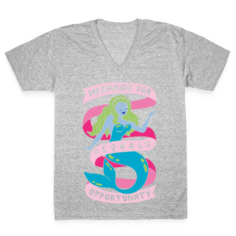 Mermaids For Equal Opportunaty V-Neck Tee Shirt