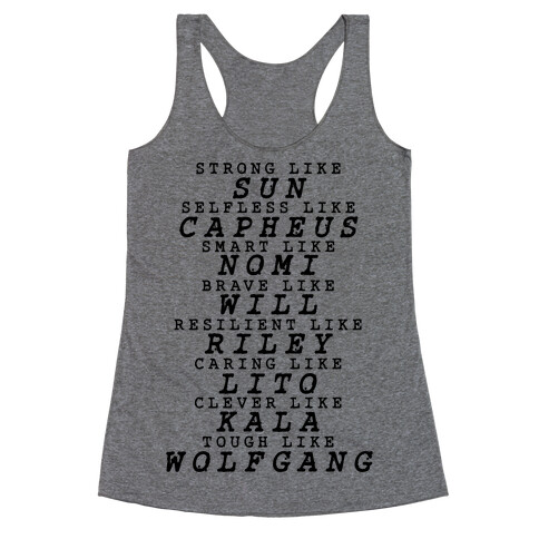 Sun Capheus Nomi Will Riley Lito Kala Wolfgang Racerback Tank Top