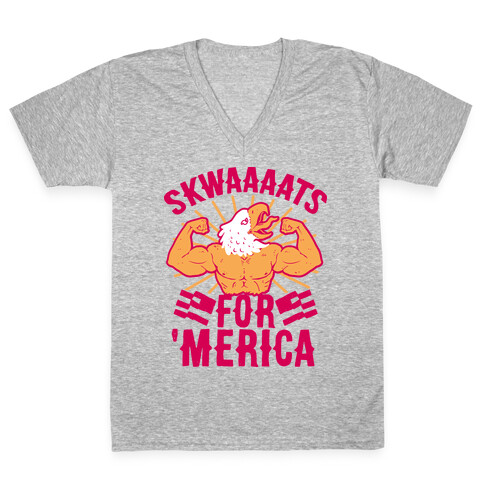 Skwaaaats For 'Merica V-Neck Tee Shirt