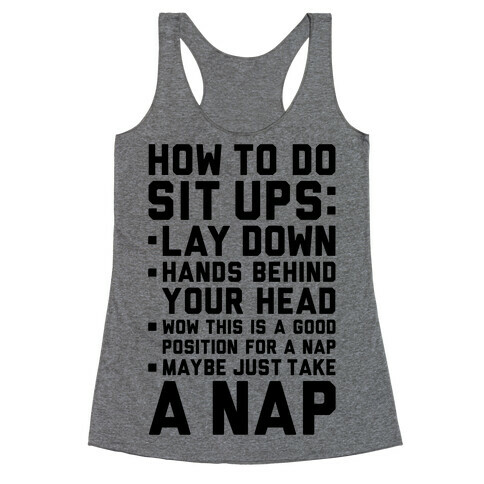 How To Do Sit Ups Racerback Tank Top