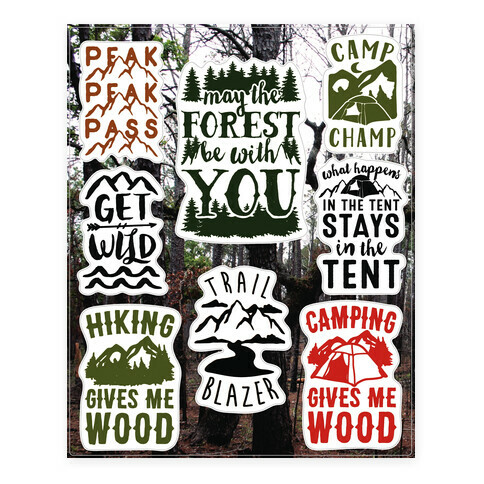 Camping Humor  Stickers and Decal Sheet