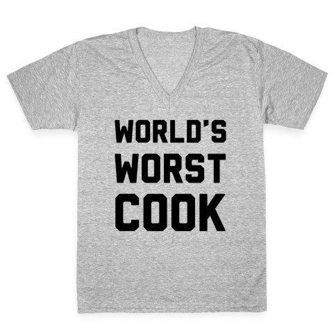 World's Worst Cook V-Neck Tee Shirt