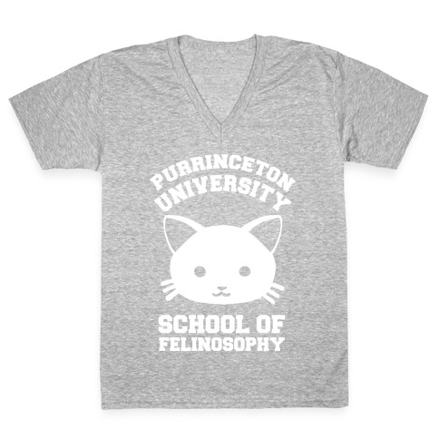 Purrinceton University School Of Felinosophy V-Neck Tee Shirt