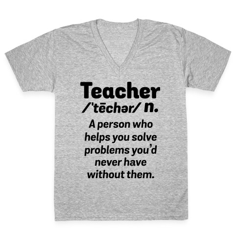 Teacher Definition V-Neck Tee Shirt