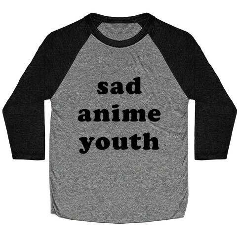 Sad Anime Youth Baseball Tee