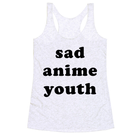 Sad Anime Youth Racerback Tank Top