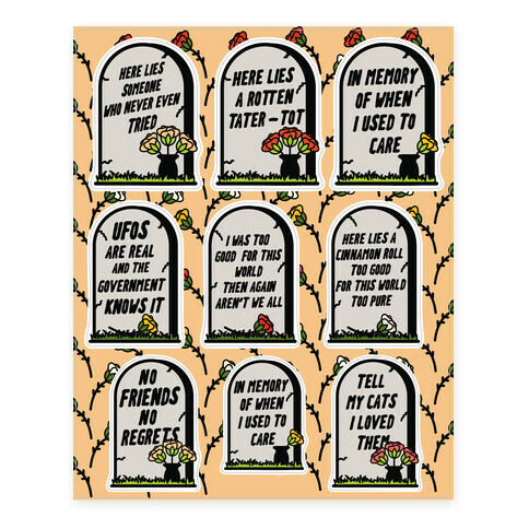 In Memory Of When I Used to Care  Stickers and Decal Sheet
