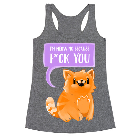 I'm Meowing Because F*ck You Racerback Tank Top