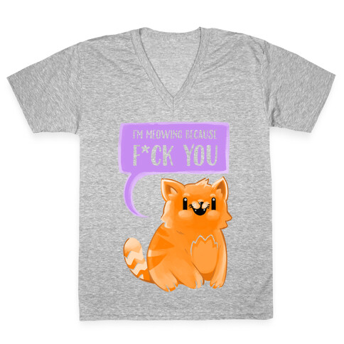 I'm Meowing Because F*ck You V-Neck Tee Shirt