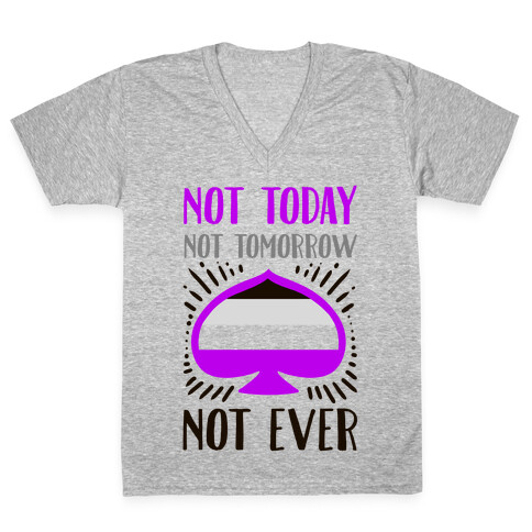 Not Today Not Tomorrow Not Ever V-Neck Tee Shirt