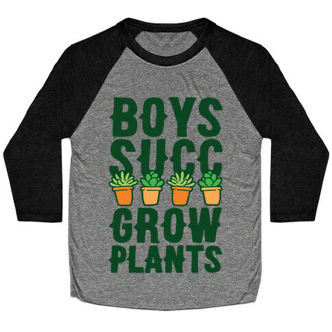 Boys Succ Grow Plants Baseball Tee
