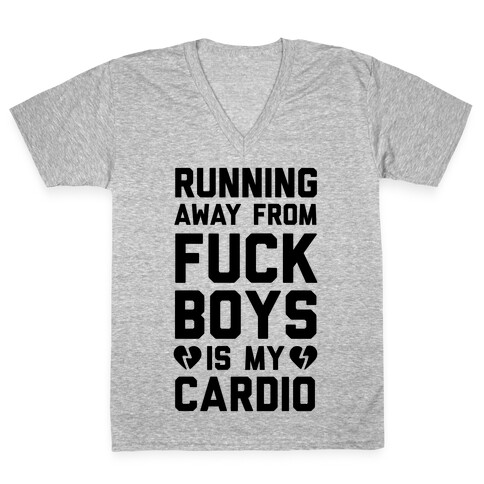 Running From F***boys Is My Cardio V-Neck Tee Shirt