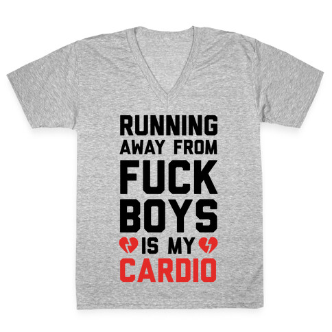 Running From F***boys Is My Cardio V-Neck Tee Shirt