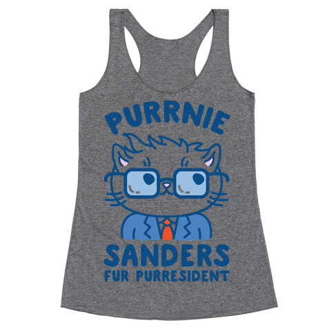 Purrnie Sanders Fur Purresident Racerback Tank Top