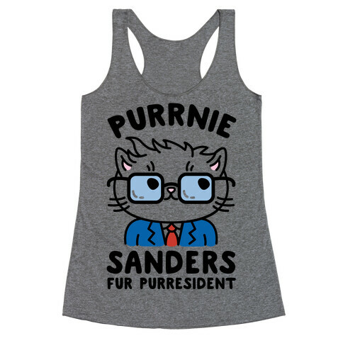 Purrnie Sanders Fur Purresident Racerback Tank Top