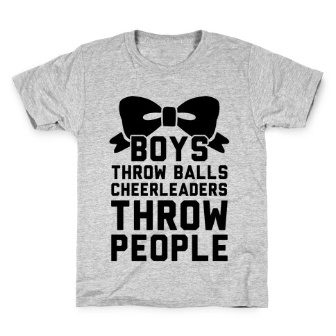 Boys Throw Balls Cheerleaders Throw People Kids T-Shirt