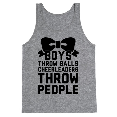 Boys Throw Balls Cheerleaders Throw People Tank Top