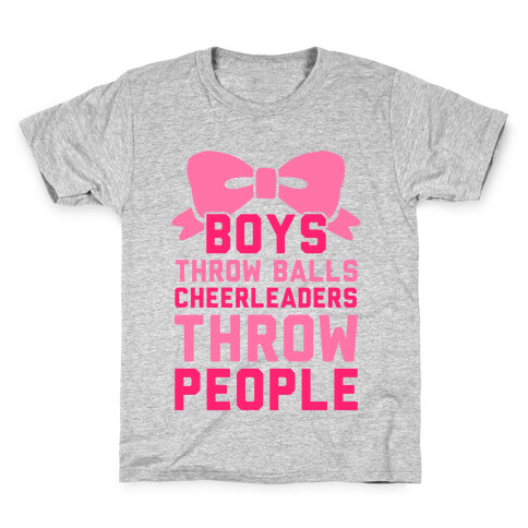 Boys Throw Balls Cheerleaders Throw People Kids T-Shirt