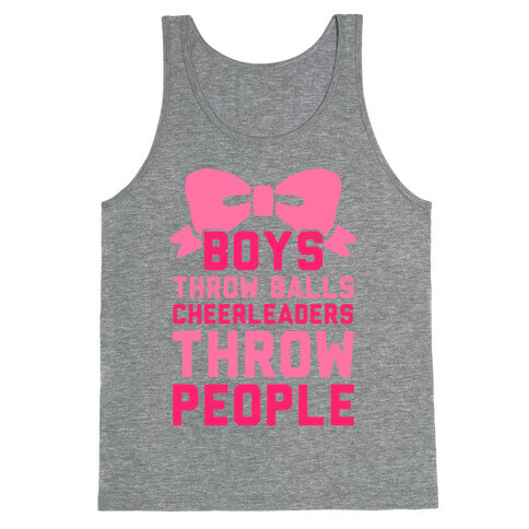 Boys Throw Balls Cheerleaders Throw People Tank Top