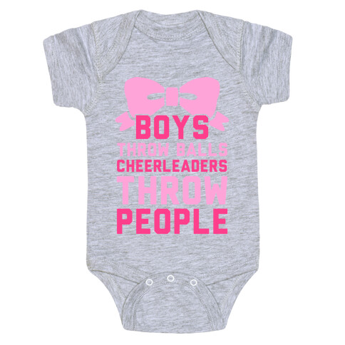 Boys Throw Balls Cheerleaders Throw People Baby One-Piece