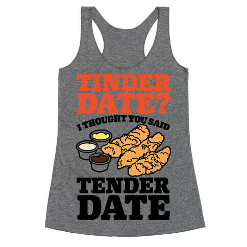 Tinder Date? I Thought You Said Tender Date Racerback Tank Top