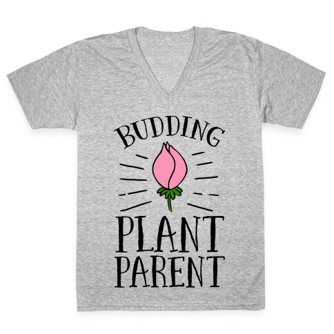 Budding Plant Parent V-Neck Tee Shirt