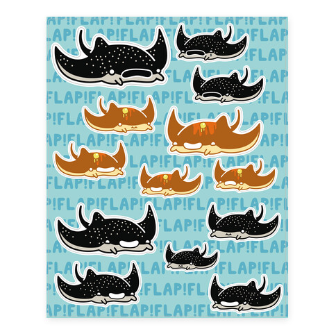 Flap Flap and Sea Pancake  Stickers and Decal Sheet