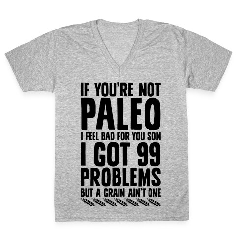 Paleo Problems V-Neck Tee Shirt