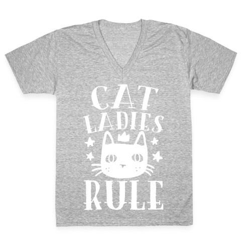 Cat Ladies Rule V-Neck Tee Shirt