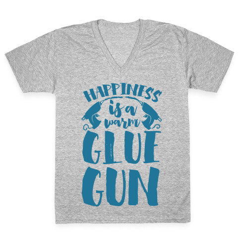 Happiness is a Warm Glue Gun V-Neck Tee Shirt