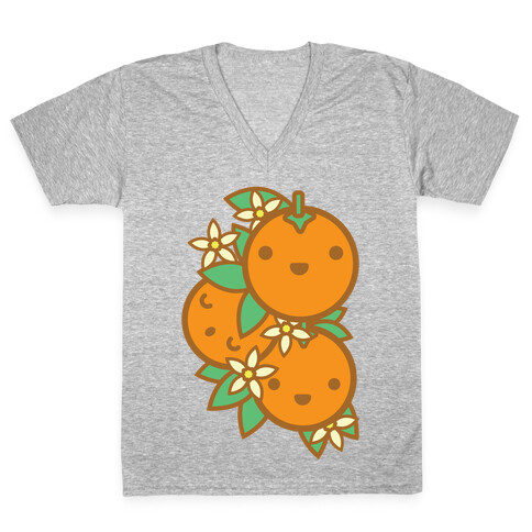 Kawaii Oranges V-Neck Tee Shirt
