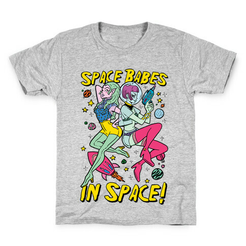 Space Babes In Space! Kids T-Shirt