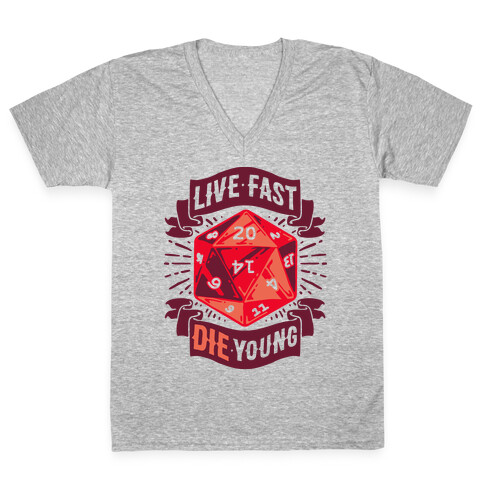 Live Fast Die Young D20 V-Neck Tee Shirt