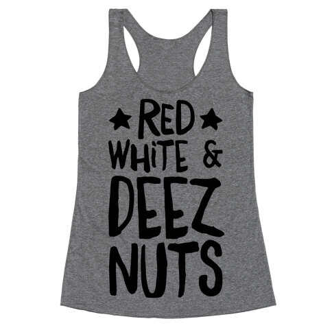 Red White & Deez Nuts Racerback Tank Top