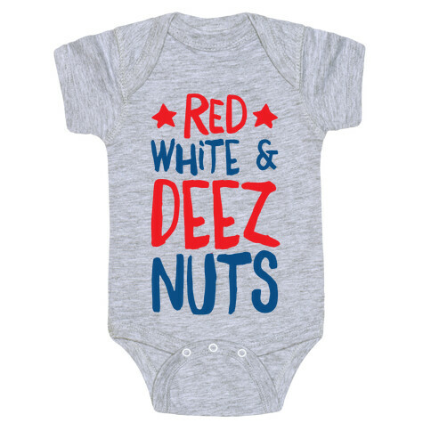 Red White & Deez Nuts Baby One-Piece