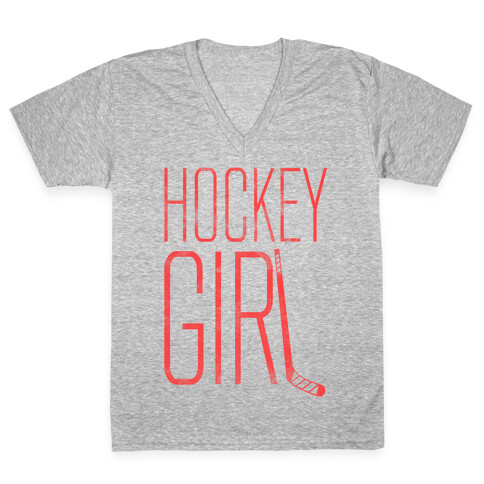 Hockey Girl V-Neck Tee Shirt