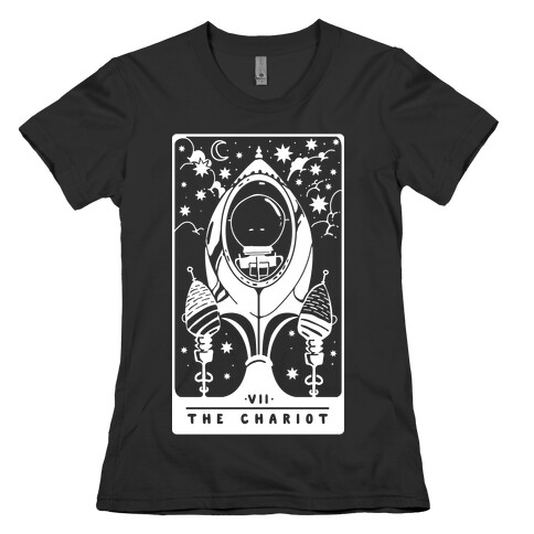 The Chariot Space Rocket Tarot Card Womens T-Shirt