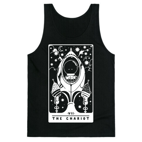 The Chariot Space Rocket Tarot Card Tank Top