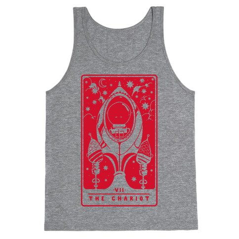 The Chariot Space Rocket Tarot Card Tank Top