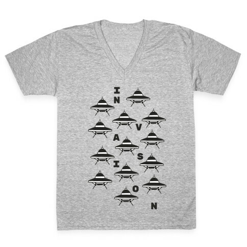 UFO Invasion V-Neck Tee Shirt