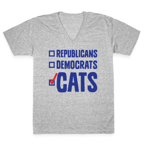Republicans Democrats Cats V-Neck Tee Shirt