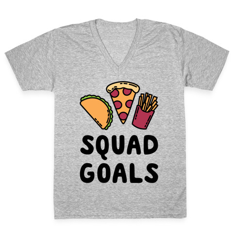 Junk Food Squad Goals V-Neck Tee Shirt