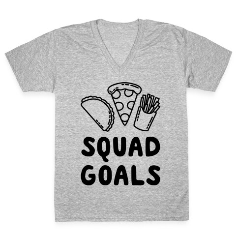 Junk Food Squad Goals V-Neck Tee Shirt