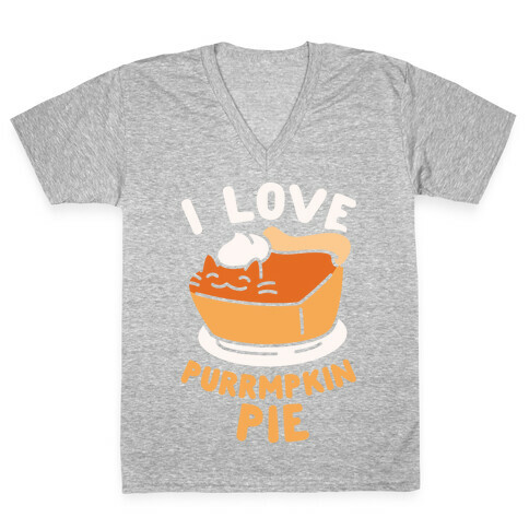 I Love Purrmpkin Pie V-Neck Tee Shirt