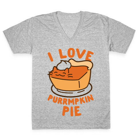 I Love Purrmpkin Pie V-Neck Tee Shirt