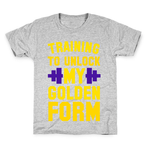 Training to Unlock My Golden Form Kids T-Shirt