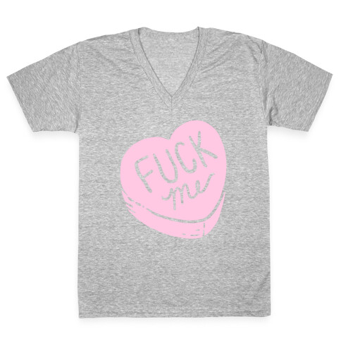 F*** Me Candy Heart V-Neck Tee Shirt