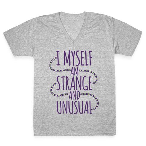 I Myself am Strange and Unusual V-Neck Tee Shirt