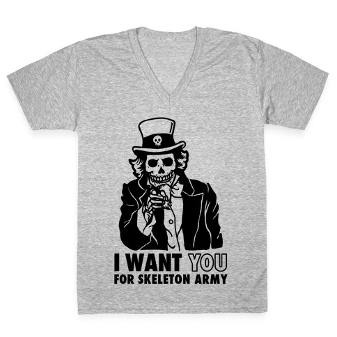 I Want You to Join Skeleton Army V-Neck Tee Shirt