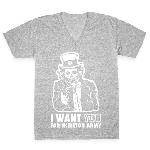 I Want You to Join Skeleton Army V-Neck Tee Shirt